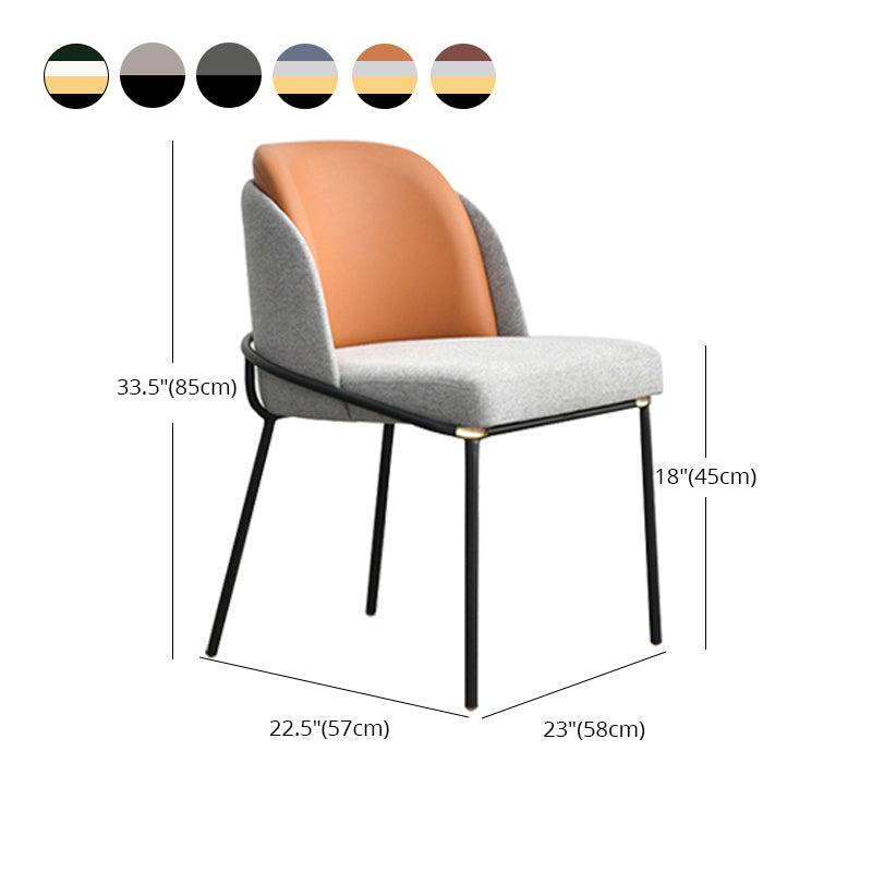 Silla de cocina contemporánea Silla auxiliar sin brazos con patas de metal