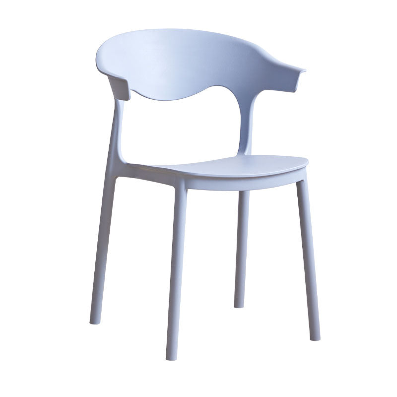 Silla apilable de cocina contemporánea, silla lateral sin brazos con patas de plástico