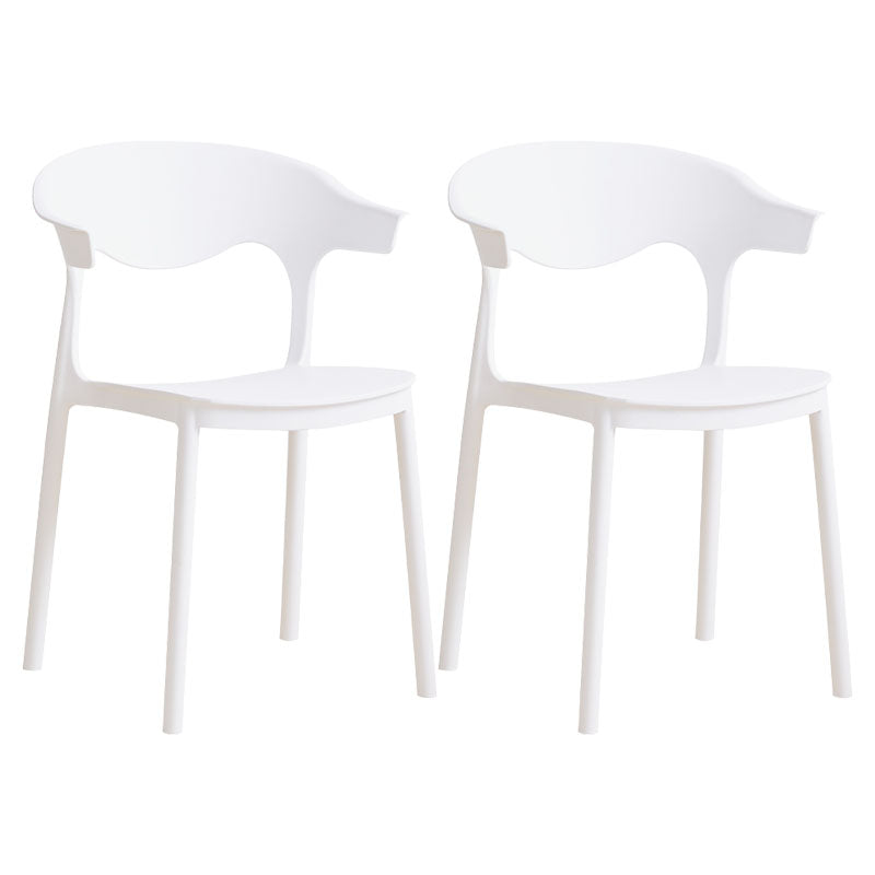 Silla apilable de cocina contemporánea, silla lateral sin brazos con patas de plástico