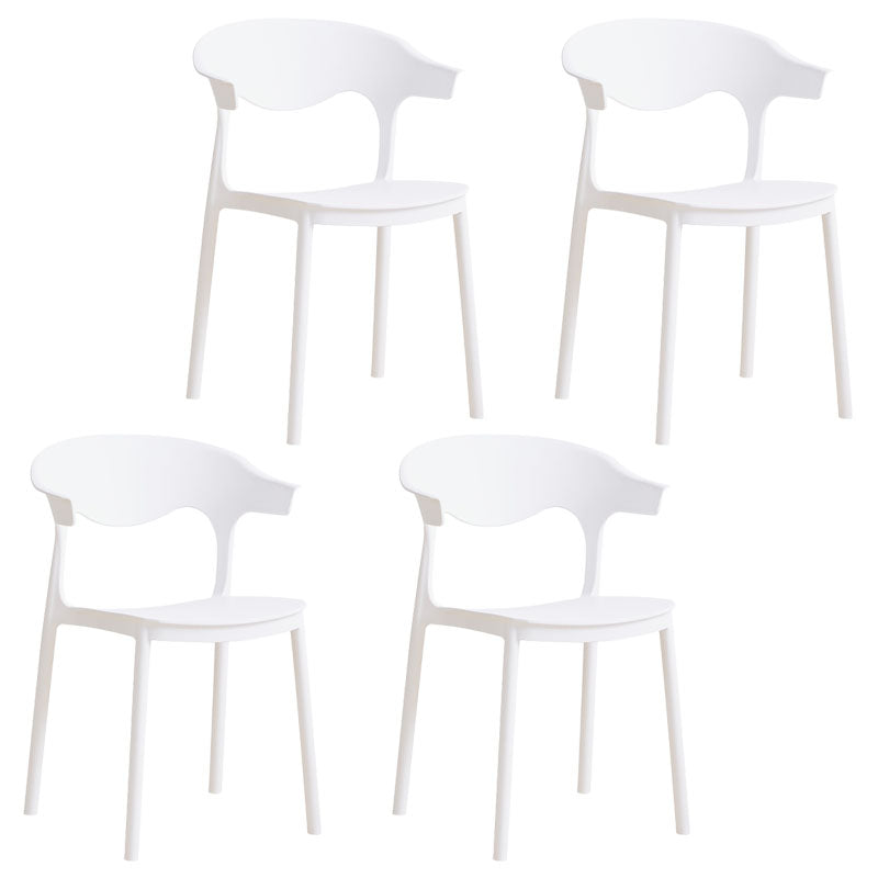 Silla apilable de cocina contemporánea, silla lateral sin brazos con patas de plástico