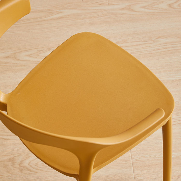 Silla apilable de cocina contemporánea, silla lateral sin brazos con patas de plástico