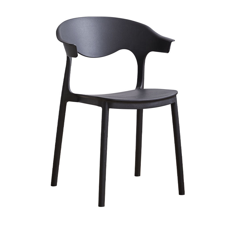 Silla apilable de cocina contemporánea, silla lateral sin brazos con patas de plástico