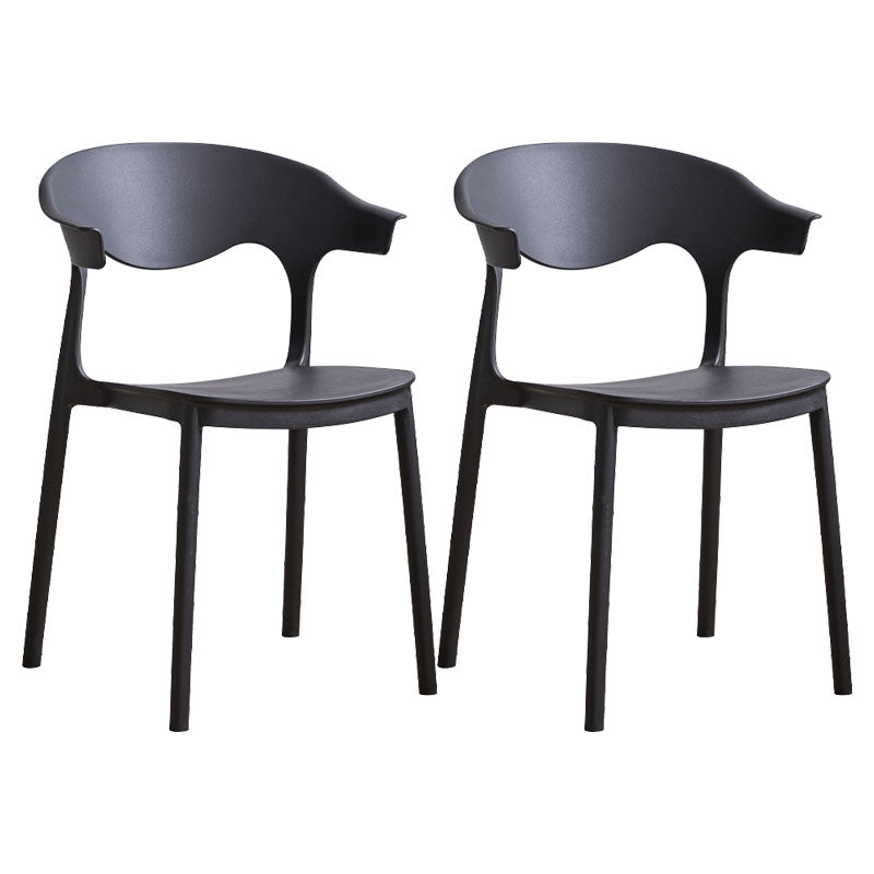 Silla apilable de cocina contemporánea, silla lateral sin brazos con patas de plástico