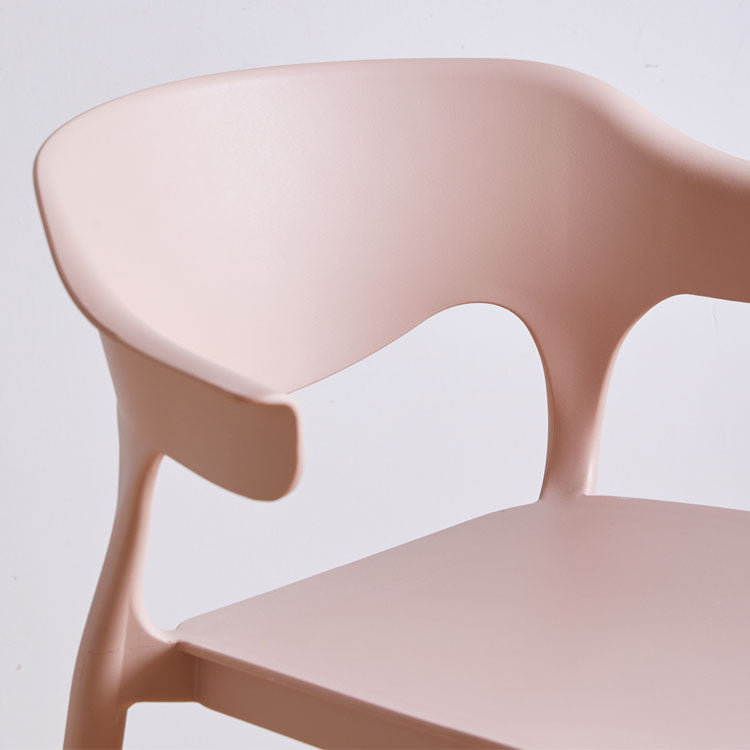 Silla apilable de cocina contemporánea, silla lateral sin brazos con patas de plástico