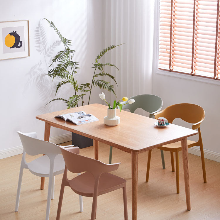 Silla apilable de cocina contemporánea, silla lateral sin brazos con patas de plástico