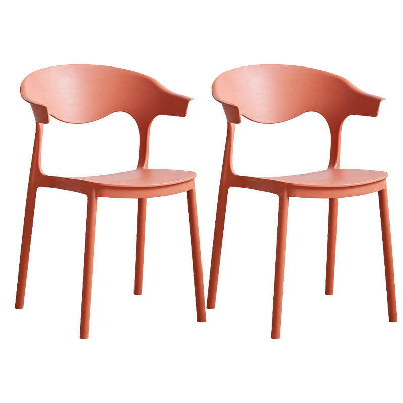 Silla apilable de cocina contemporánea, silla lateral sin brazos con patas de plástico