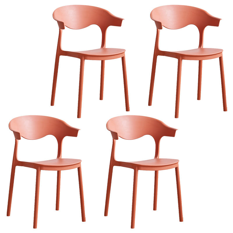 Silla apilable de cocina contemporánea, silla lateral sin brazos con patas de plástico
