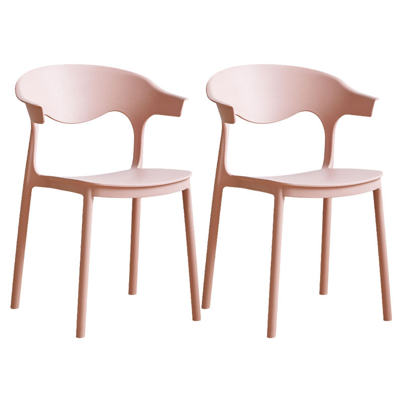 Silla apilable de cocina contemporánea, silla lateral sin brazos con patas de plástico