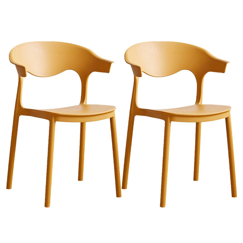 Silla apilable de cocina contemporánea, silla lateral sin brazos con patas de plástico
