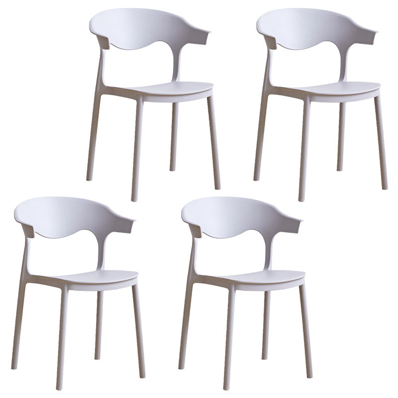 Silla apilable de cocina contemporánea, silla lateral sin brazos con patas de plástico
