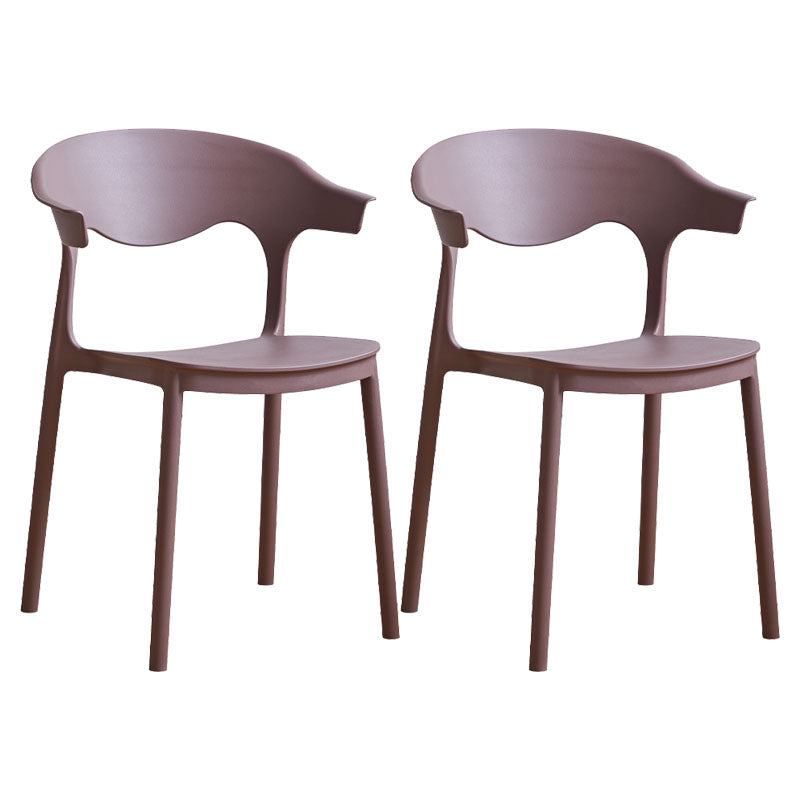 Silla apilable de cocina contemporánea, silla lateral sin brazos con patas de plástico