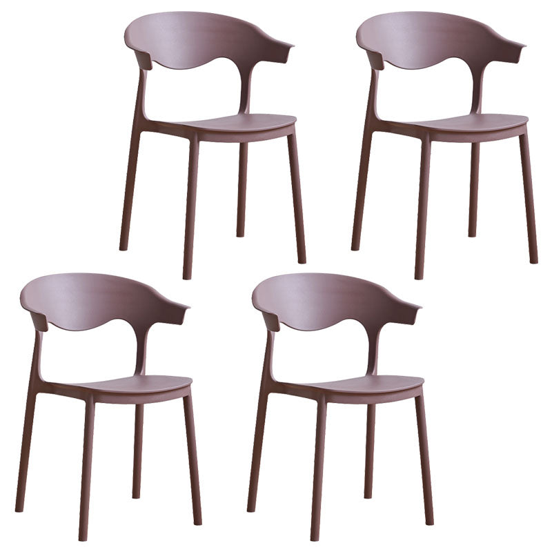 Silla apilable de cocina contemporánea, silla lateral sin brazos con patas de plástico