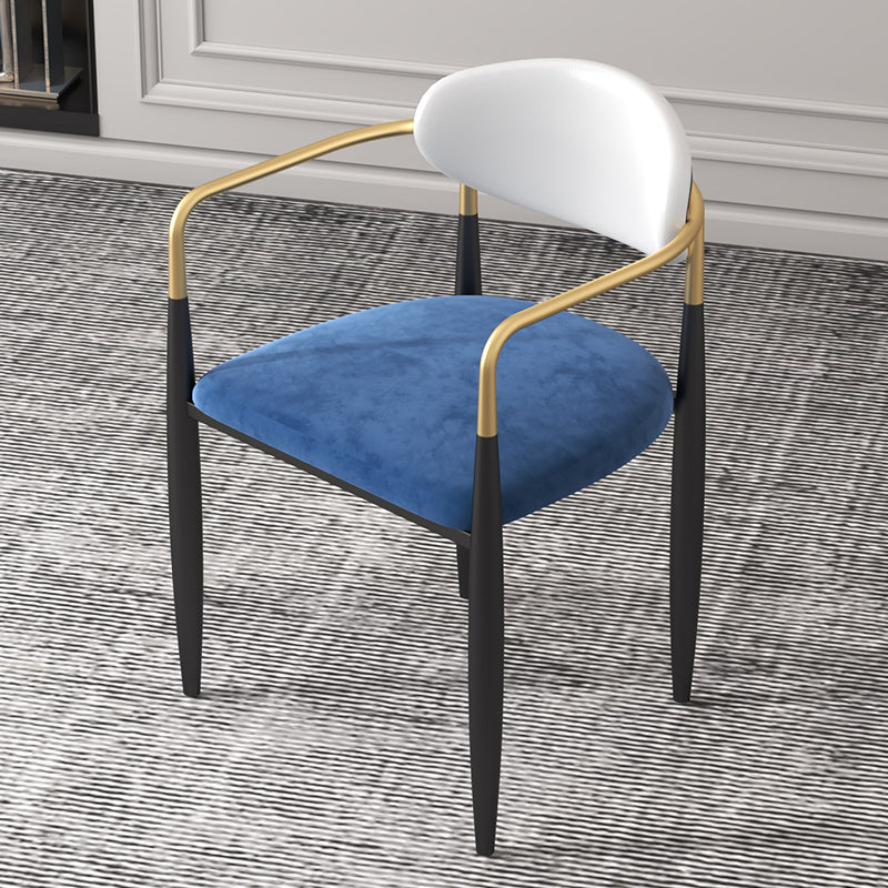 Silla de cocina contemporánea, silla auxiliar con brazo de comedor y patas de metal
