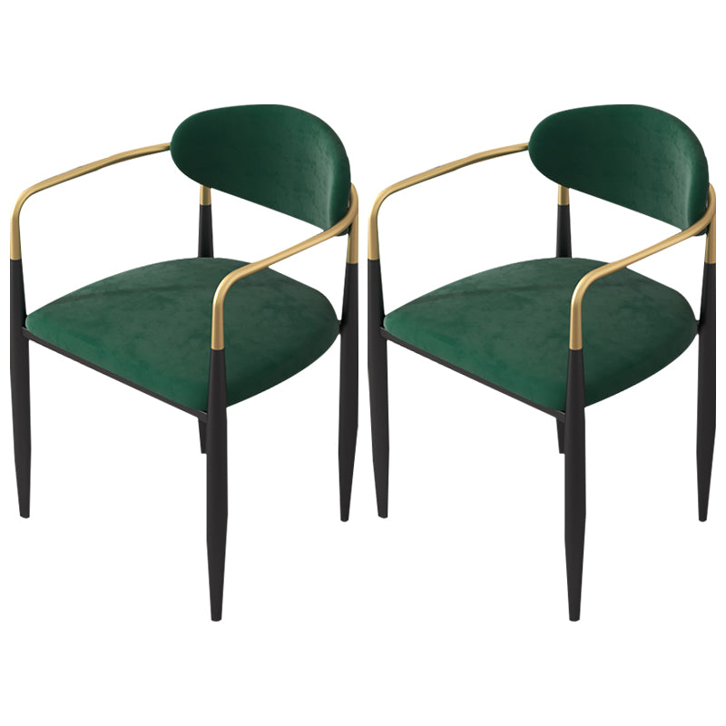 Silla de cocina contemporánea, silla auxiliar con brazo de comedor y patas de metal