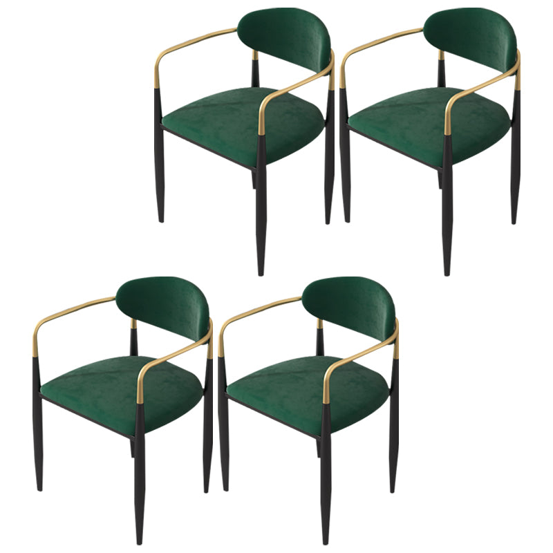 Silla de cocina contemporánea, silla auxiliar con brazo de comedor y patas de metal