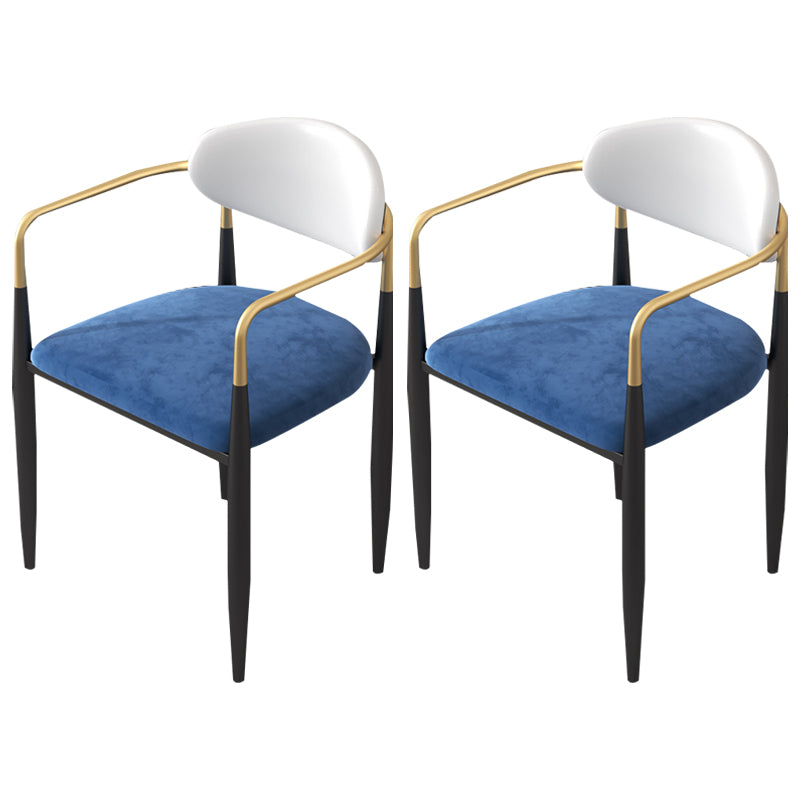 Silla de cocina contemporánea, silla auxiliar con brazo de comedor y patas de metal