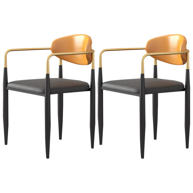 Silla de cocina contemporánea, silla auxiliar con brazo de comedor y patas de metal