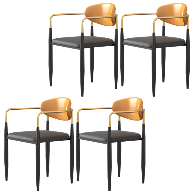 Silla de cocina contemporánea, silla auxiliar con brazo de comedor y patas de metal