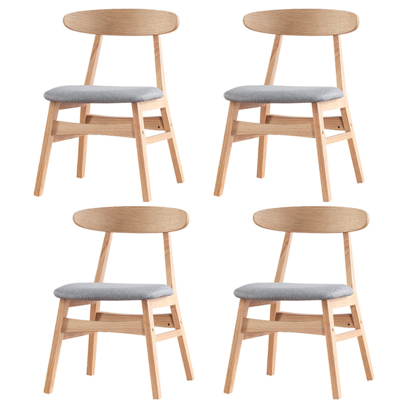 Cuisine contemporaine chaises à dos ouvert chaise latéral sans bras avec des jambes en bois