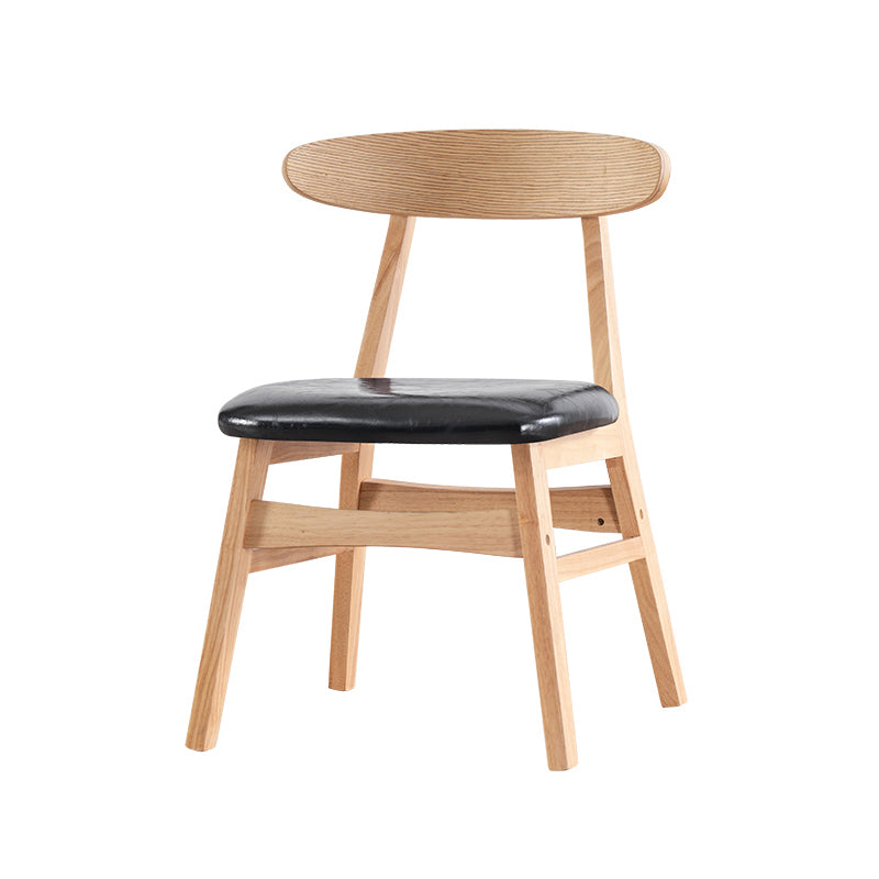 Cuisine contemporaine chaises à dos ouvert chaise latéral sans bras avec des jambes en bois