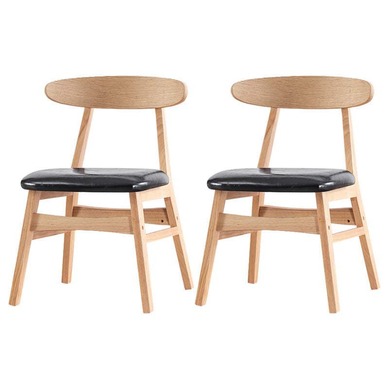 Cuisine contemporaine chaises à dos ouvert chaise latéral sans bras avec des jambes en bois