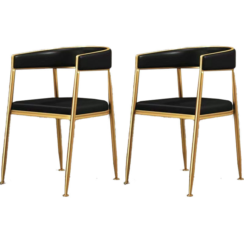 Glam – chaise de salle à manger avec bras en métal, chaise d'appoint rembourrée pour utilisation au restaurant