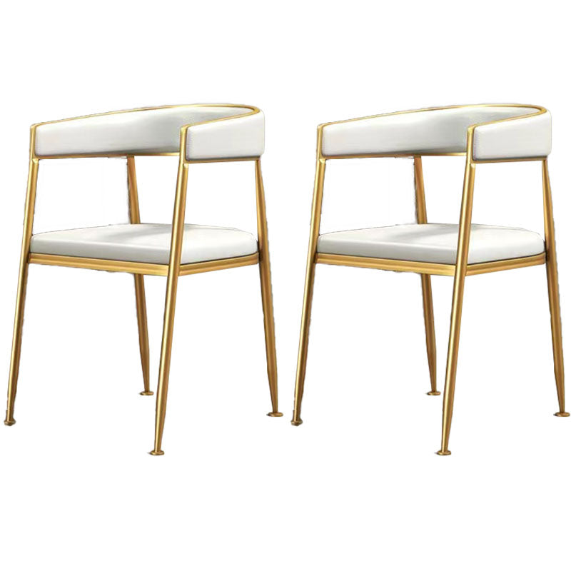 Glam – chaise de salle à manger avec bras en métal, chaise d'appoint rembourrée pour utilisation au restaurant