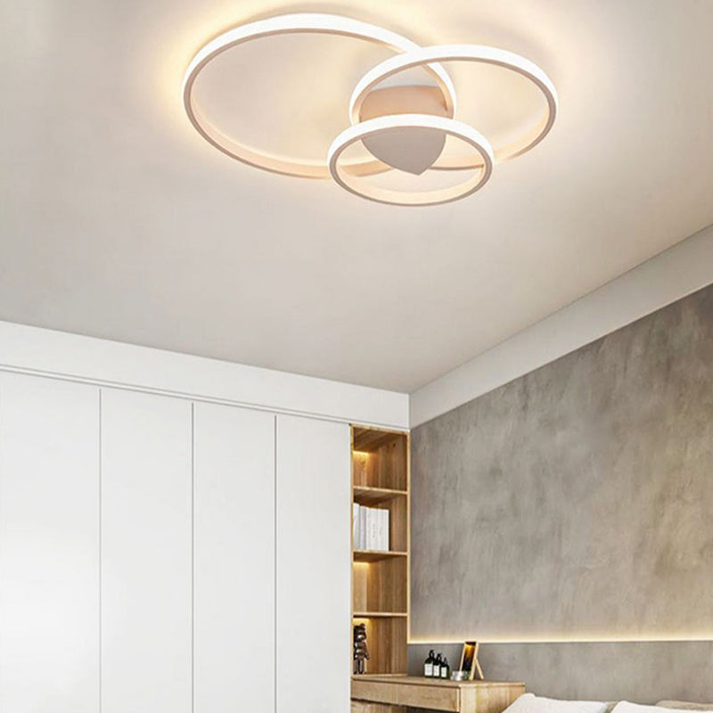 LED Flush Mounted Ceiling Lights Ring Contemporary Lighting Fixture for Living Room