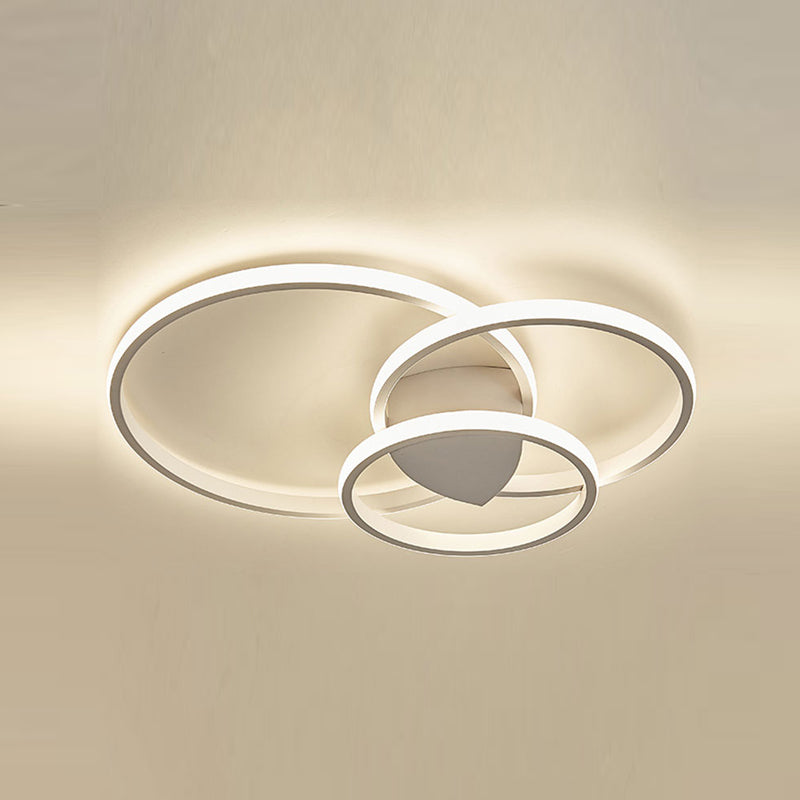 LED Flush Mounted Ceiling Lights Ring Contemporary Lighting Fixture for Living Room