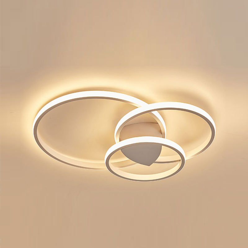 LED Flush Mounted Ceiling Lights Ring Contemporary Lighting Fixture for Living Room
