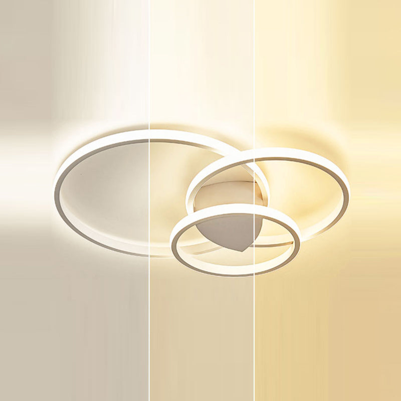 LED Flush Mounted Ceiling Lights Ring Contemporary Lighting Fixture for Living Room