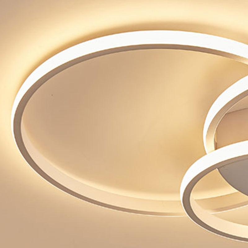 LED Flush Mounted Ceiling Lights Ring Contemporary Lighting Fixture for Living Room