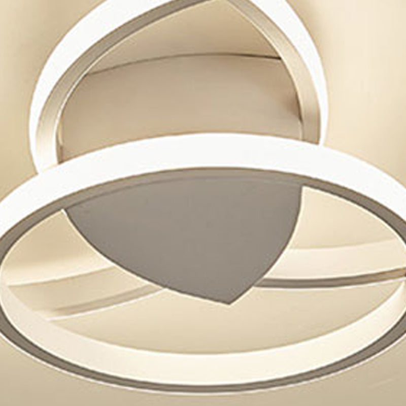LED Flush Mounted Ceiling Lights Ring Contemporary Lighting Fixture for Living Room