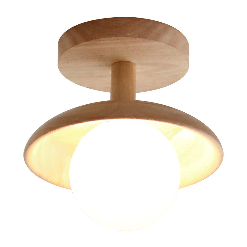 Luminaire à chasse d'eau contemporain 1 Light Wood Flush Mount Lampes en marron