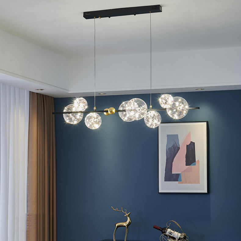 Accesorios de iluminación colgante de 8 cabezas de vidrio de lámpara simple para mesa de comedor