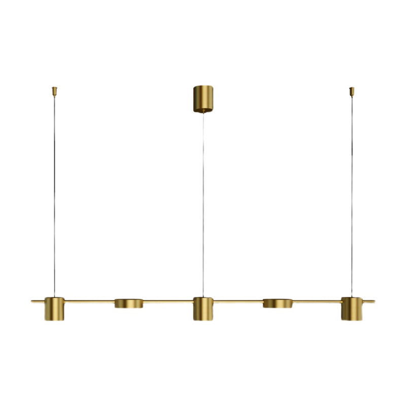 Luces colgantes de isla de metal de isla de cilindro de estilo contemporáneo