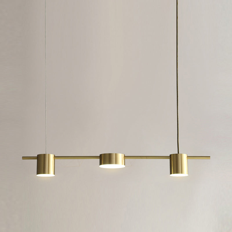 Luces colgantes de isla de metal de isla de cilindro de estilo contemporáneo