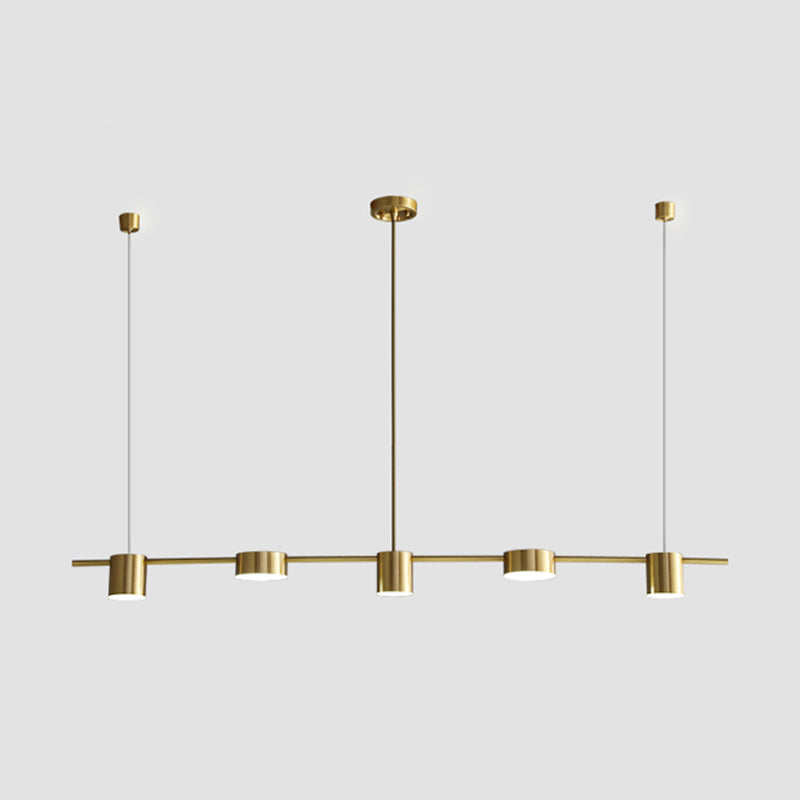 Luces colgantes de isla de metal de isla de cilindro de estilo contemporáneo