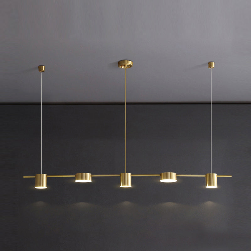 Luces colgantes de isla de metal de isla de cilindro de estilo contemporáneo