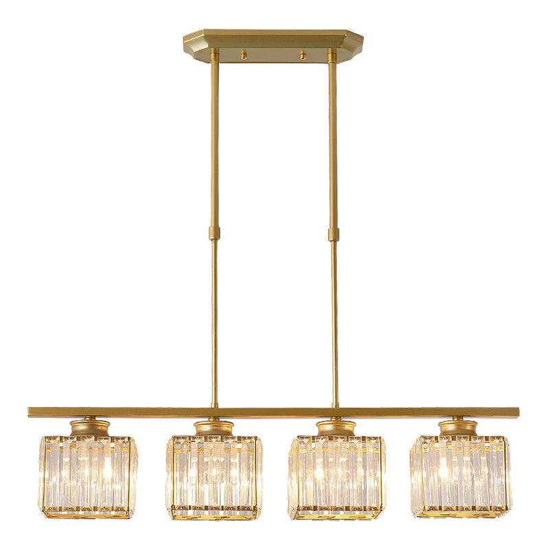 Modern Style Square Island Lighting Fixtures Crystal Island Pendant Lights