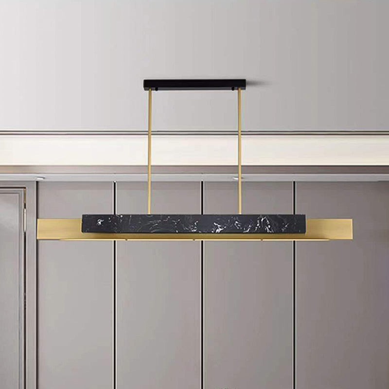Contemporary Style Linear Hanging Pendant Light Marble 1- Light Pendant Light Fixture