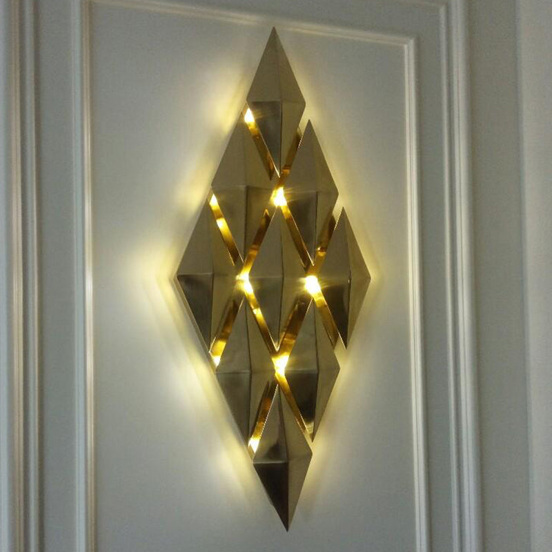 Geometrischer Schatten Metall Wandleuchte moderner Stil Multi -Leuchten Wandmontiertes Licht in Gold