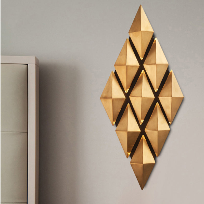 Geometrischer Schatten Metall Wandleuchte moderner Stil Multi -Leuchten Wandmontiertes Licht in Gold