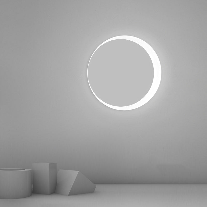 Runde Schatten Metall Wandleuchter moderner Stil Ein leichtem Lichtmontage Licht in Weiß