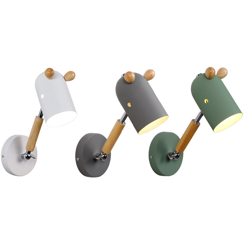 Halbzylindermetallwandleuchte moderne nordische Makkaron -Leuchtton -Leuchte