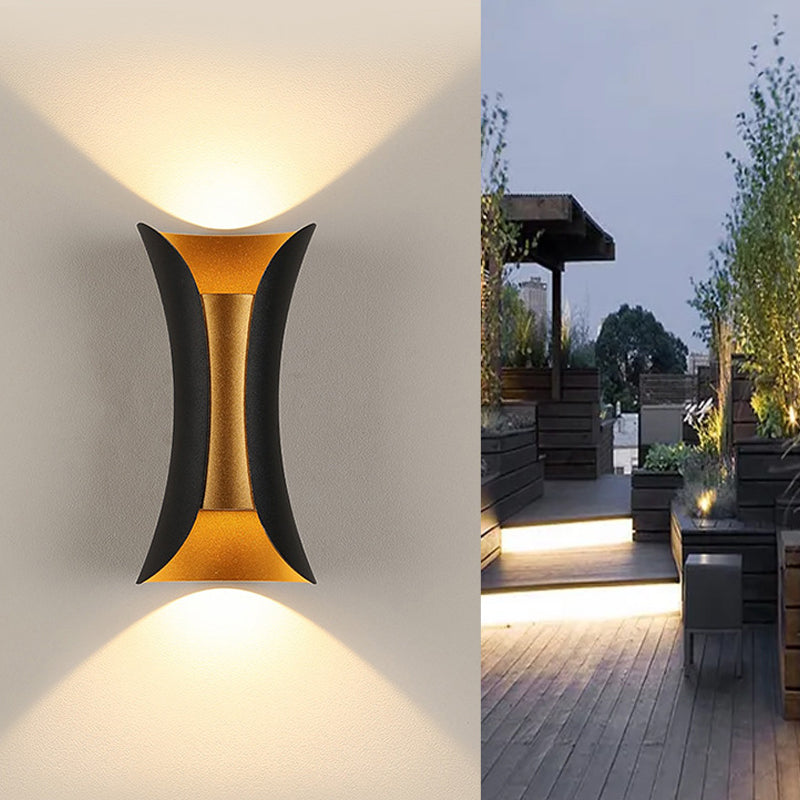 Geometrische Form Metall Wandleuchte moderne Stil 2 Lichter Wandhalterung Licht in Schwarz