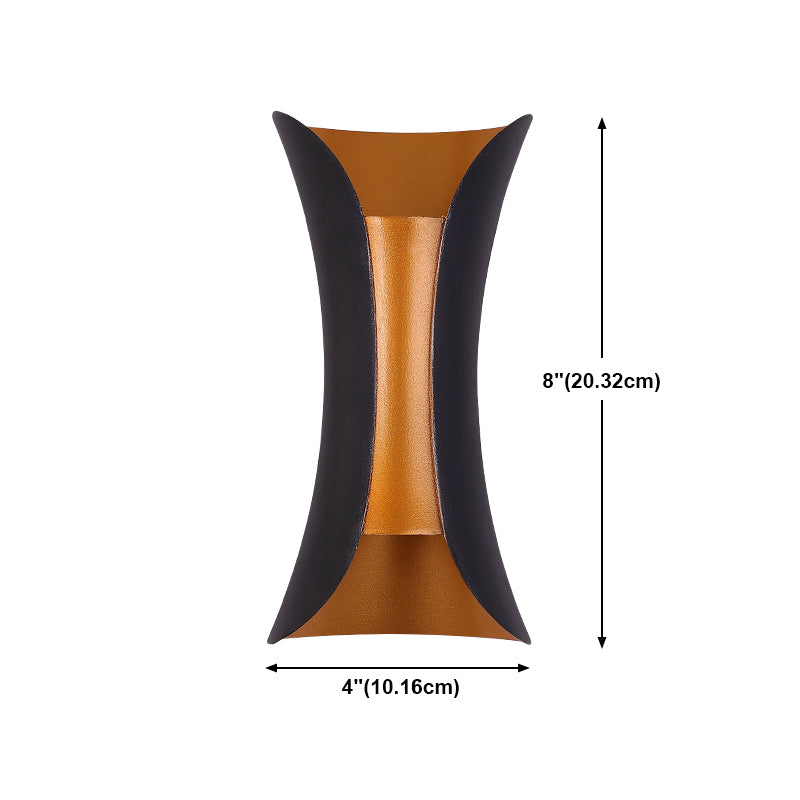 Geometrische Form Metall Wandleuchte moderne Stil 2 Lichter Wandhalterung Licht in Schwarz