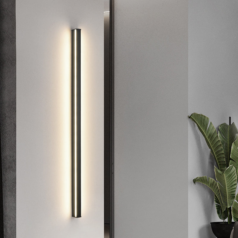 Linearer Wandleuchte moderne Metall 1 Lichtwand montieren Licht in Schwarz