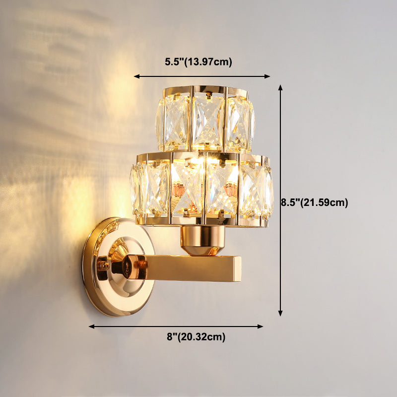 1 lumière géométrique murale lesmpes de style moderne des lumières murales cristallines en or