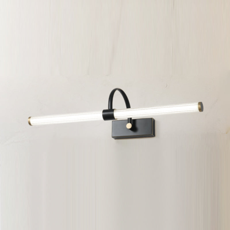 Linear Shade Metal Wall Sconce Modern Style 1 Light Mirror Wall Mount Lighting